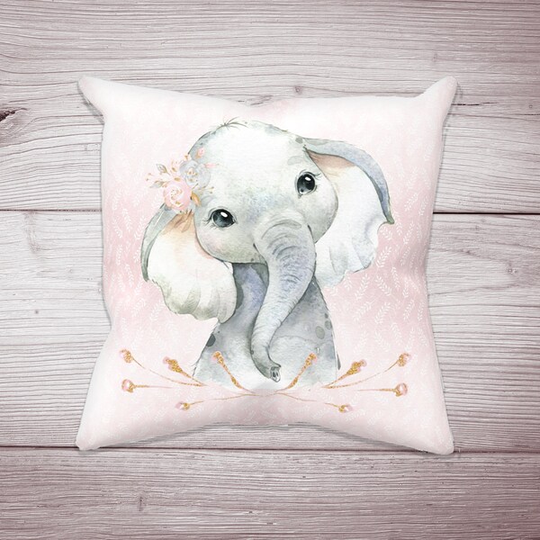 Pink Elephant Pillow Etsy