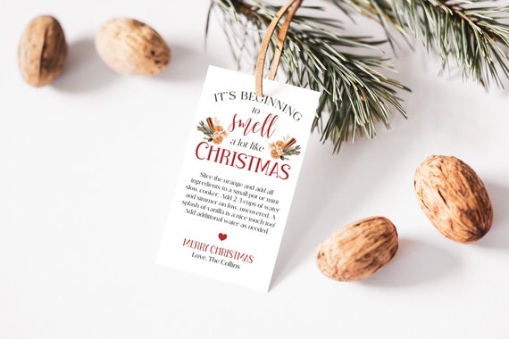 It's Beginning to Smell a Lot Like Christmas Tag, Editable Stovetop Potpourri Gift Tag, Christmas Teacher Gift Tag Printable, Holiday Scents