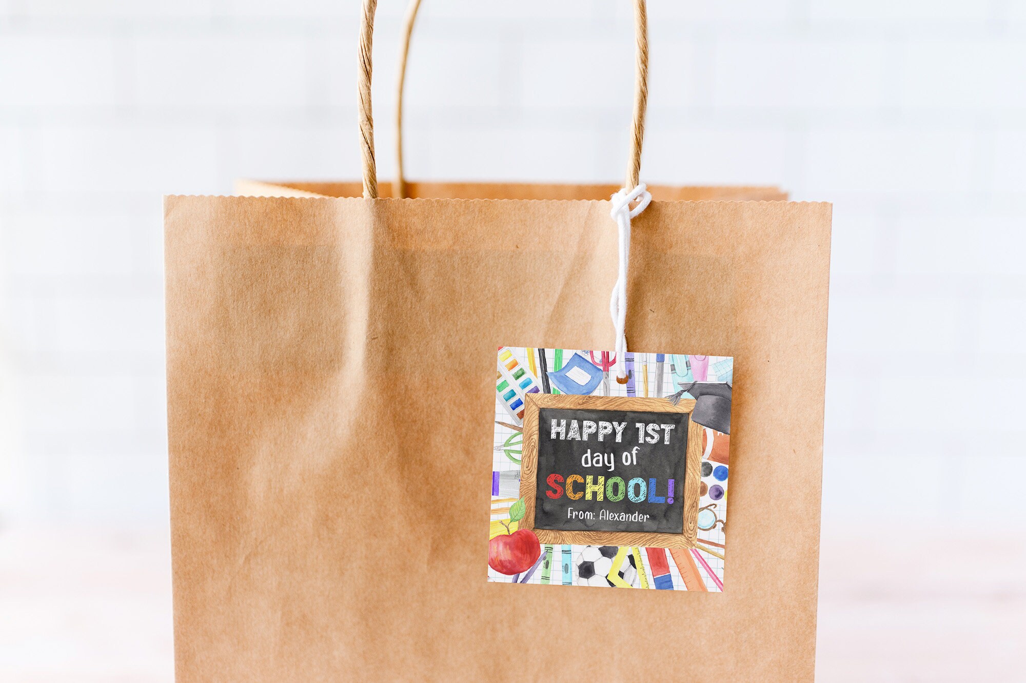 Printable First Day of School Gift Tag, Happy First Day Tag, Back to ...