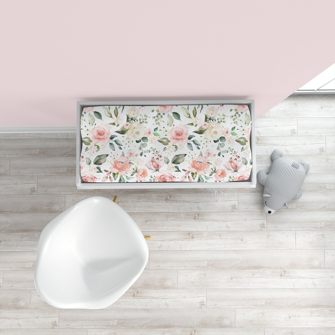 Pink Floral Changing Pad Cover Baby Girl Changing Pad Cover Etsy