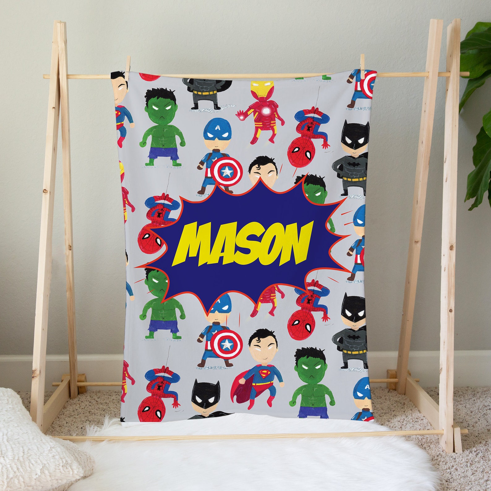 Personalized Super Hero Blanket Hero Baby Blanket Superhero Etsy