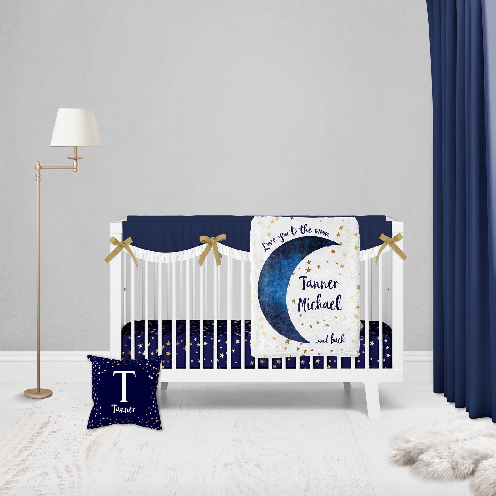 Moon Crib Bedding Baby Boy Crib Bedding Love You to the Moon Etsy