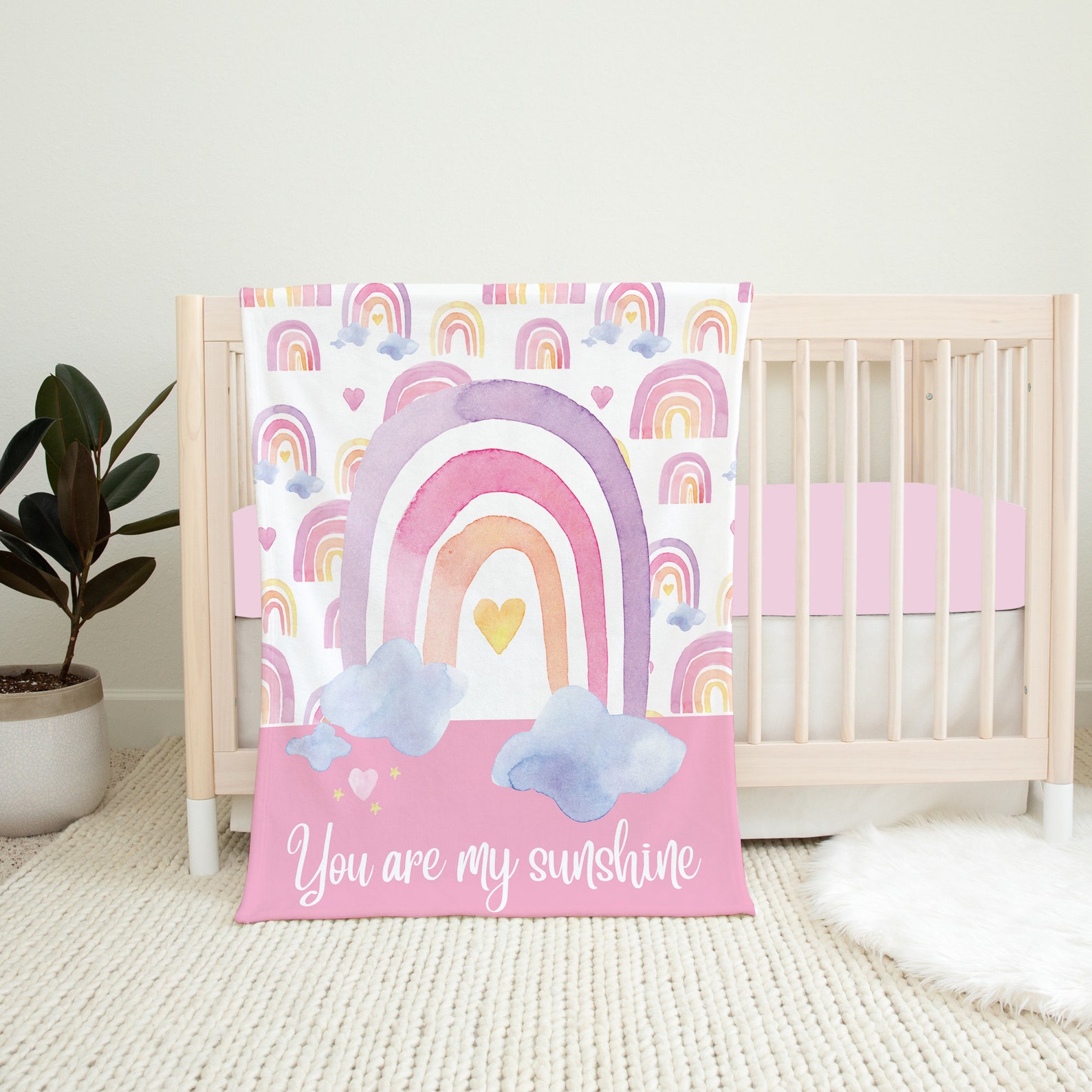 Rainbow Crib Bedding Set Baby Girl Crib Bedding Set You Are Etsy
