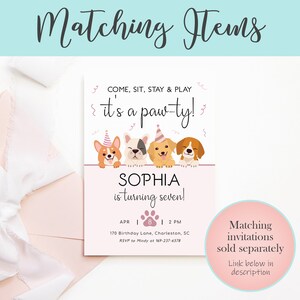 Adopt A Puppy Sign, Printable Puppy Party Signs, Puppy Party Games, Let's Pawty Dog Adoption Sign, Instant Download, Let's Pawty Birthday image 4