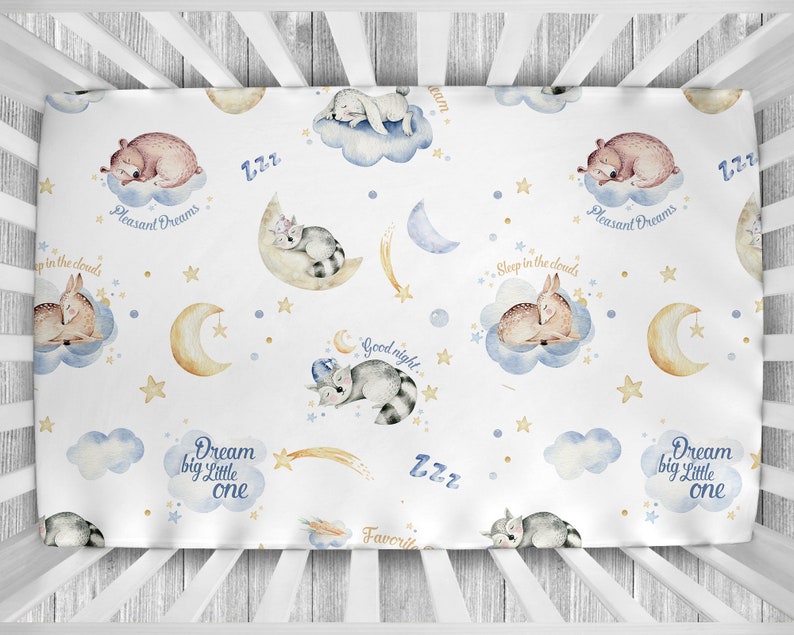 Moon Crib Bedding Love You To The Moon and Back Boy Crib Etsy