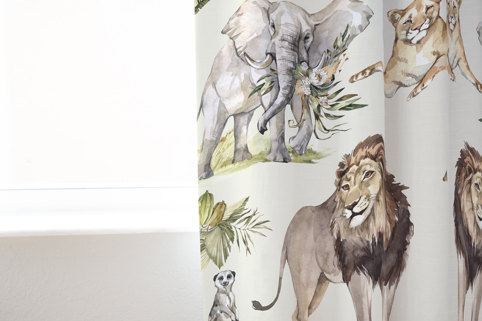 Safari Curtains Safari Nursery Decor Safari Window Curtains Etsy