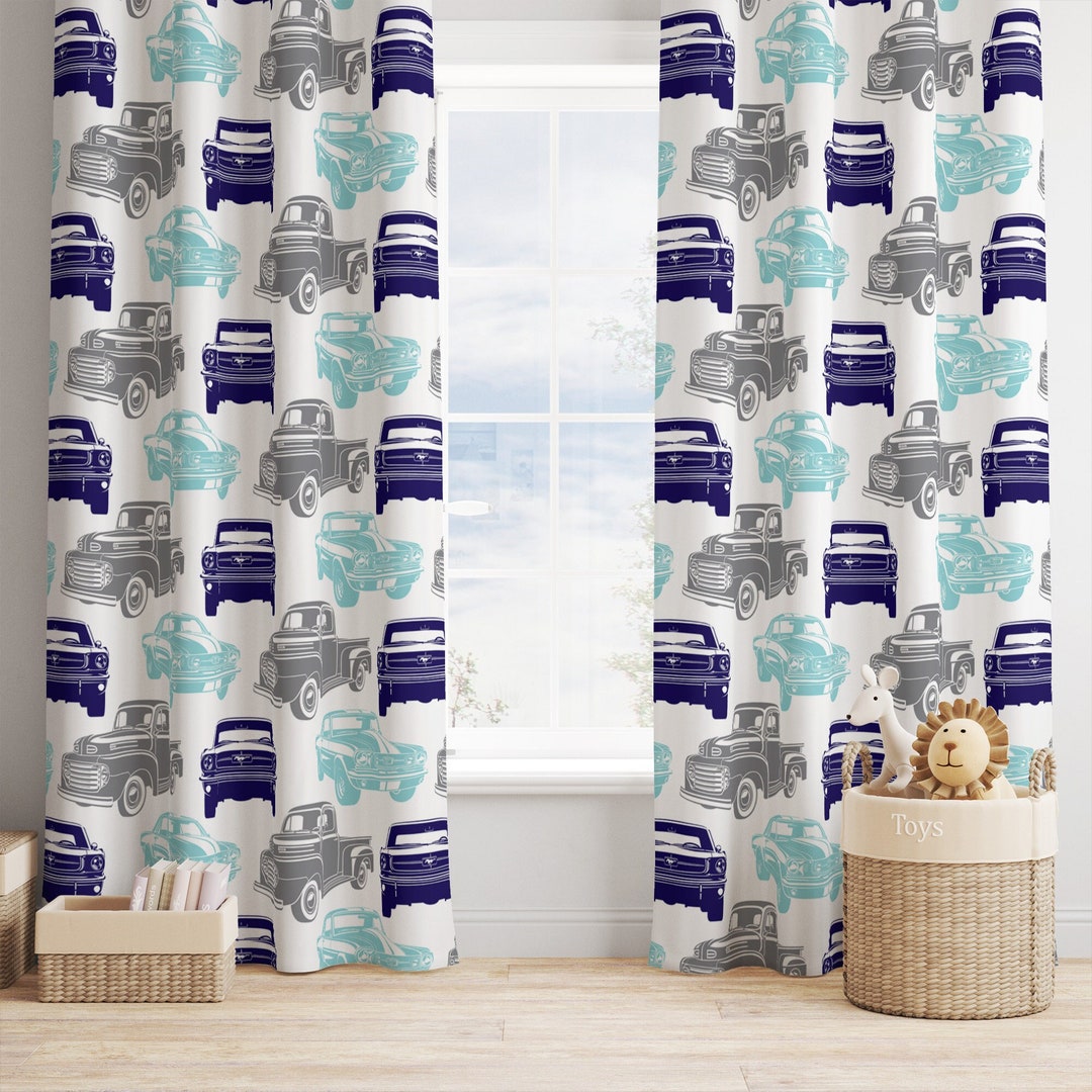 Car Window Curtains, Car Nursery Curtains, Baby Boy Nursery Decor
