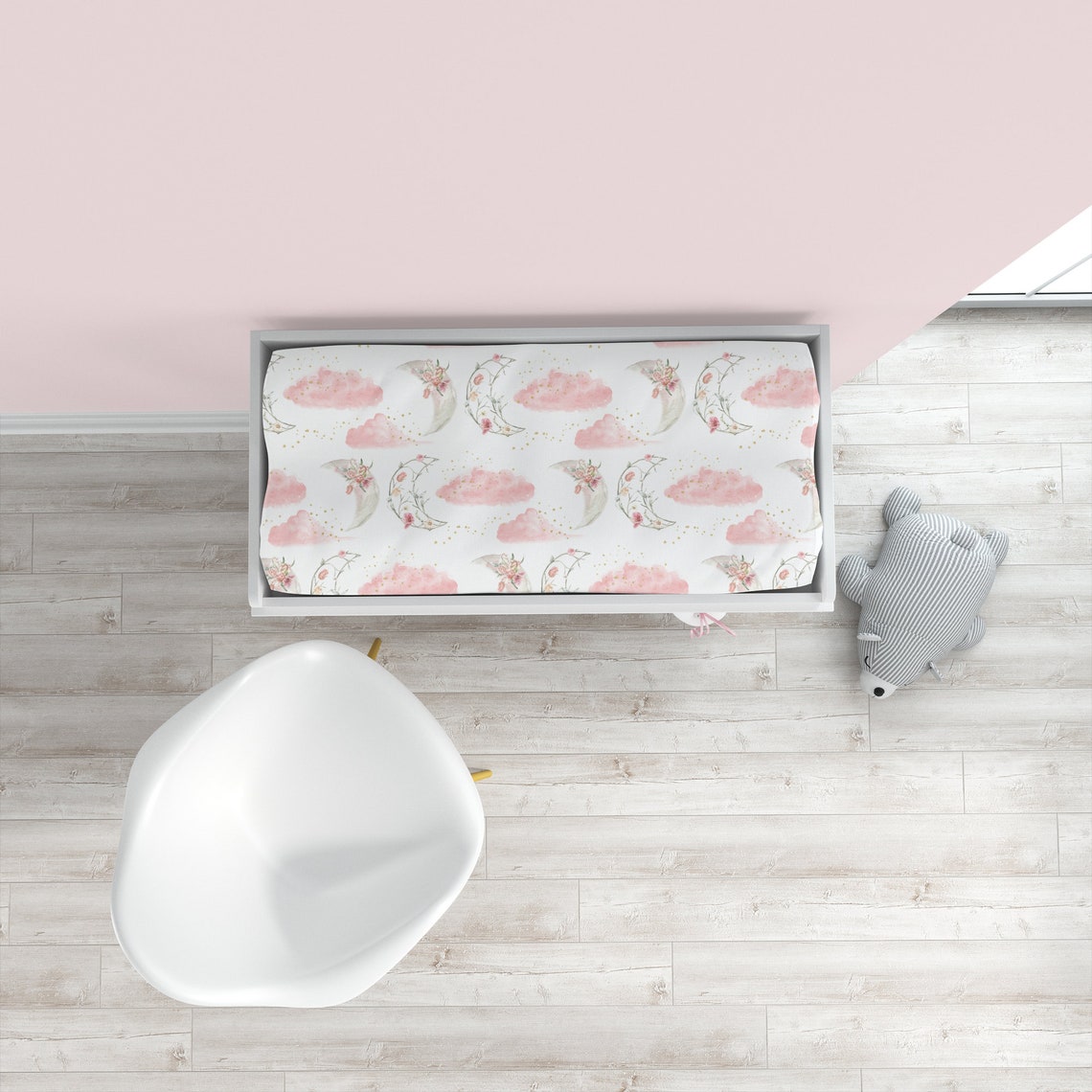 Pink Floral Moon Crib Bedding Love You To The Moon and Back Etsy