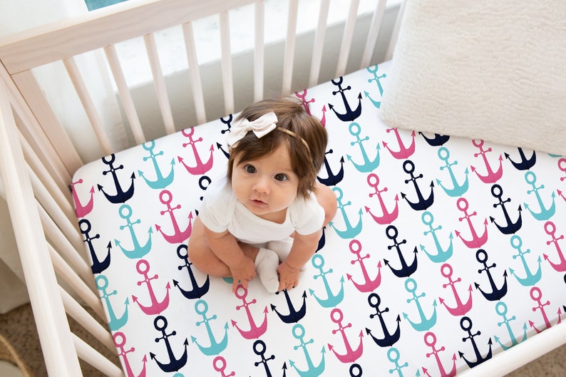 Nautical Crib Bedding Set Crib Bedding Set Girl Nautical Etsy