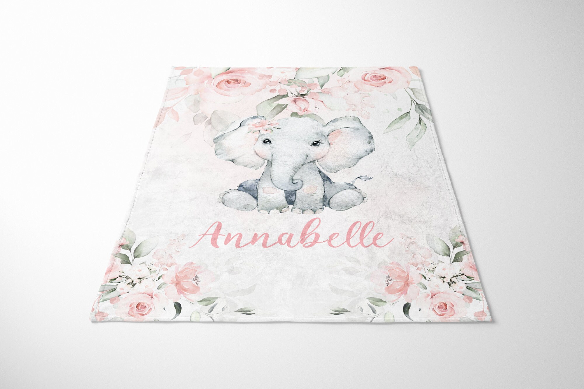 Pink Elephant Fitted Crib Sheet - Nursery Bedding For Baby Girl With Cute Animal Theme