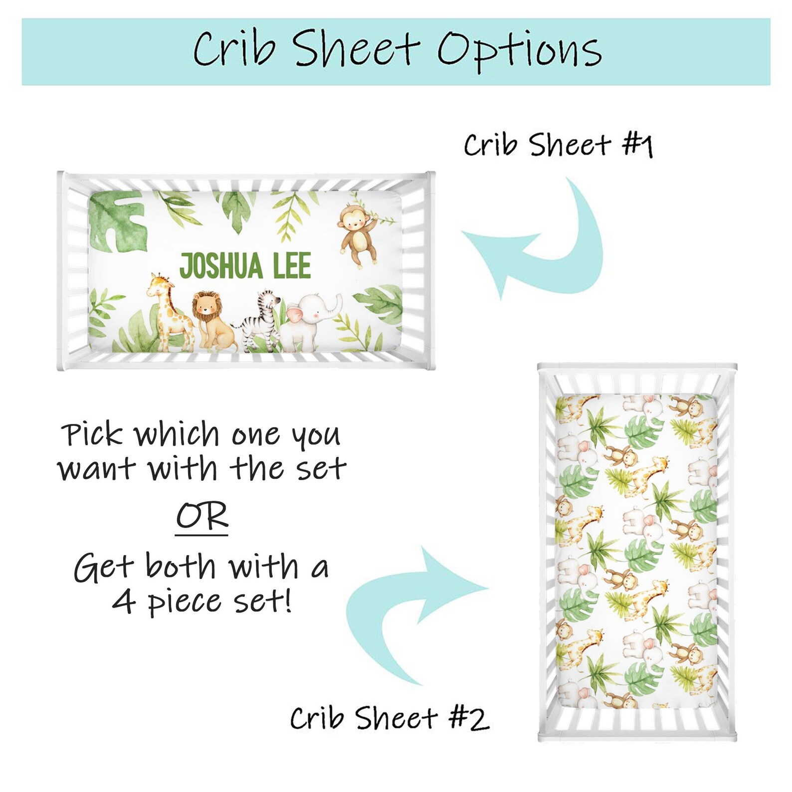 Jungle Nursery Bedding Set Safari Baby Bedding Safari Etsy