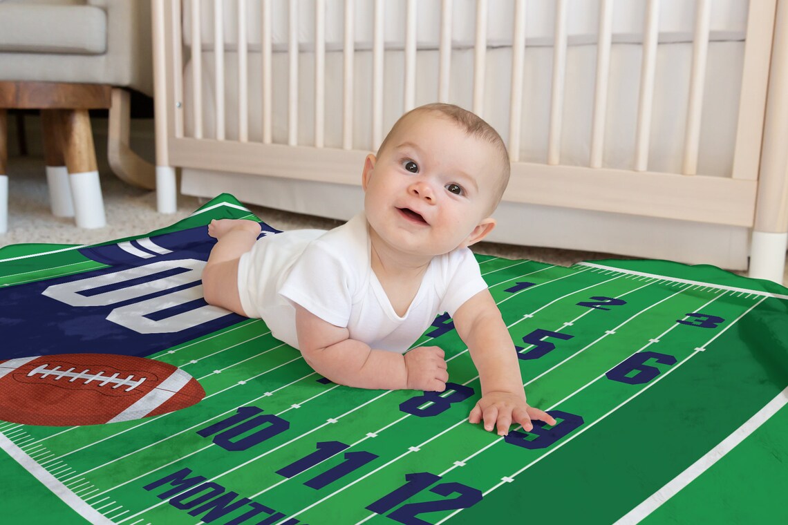 Football Milestone Blanket Baby Boy Milestone Blanket Etsy UK