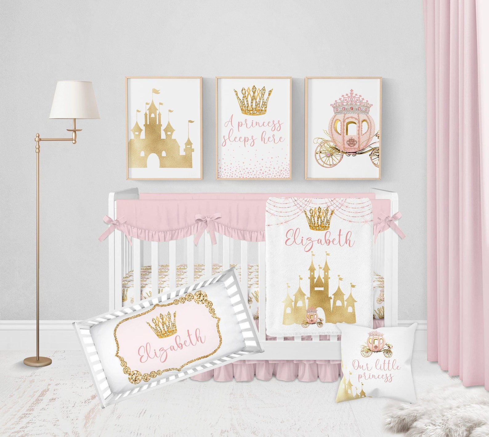 Princess Crib Bedding Set Baby Girl Crib Bedding Etsy