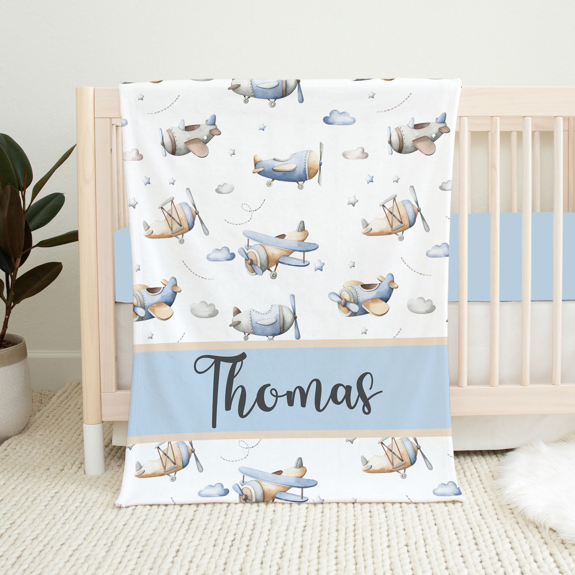 Airplane crib bumper sales