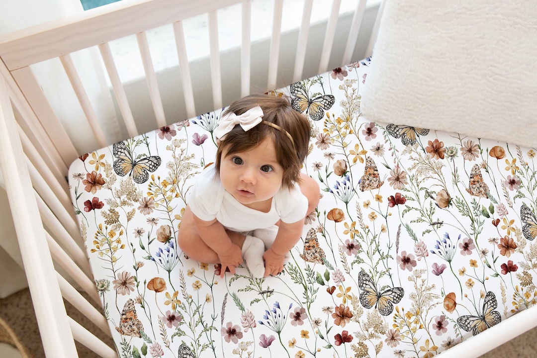 Baby Blanket Mini Crib Sheets Girl Wildflower Nursery Bedding