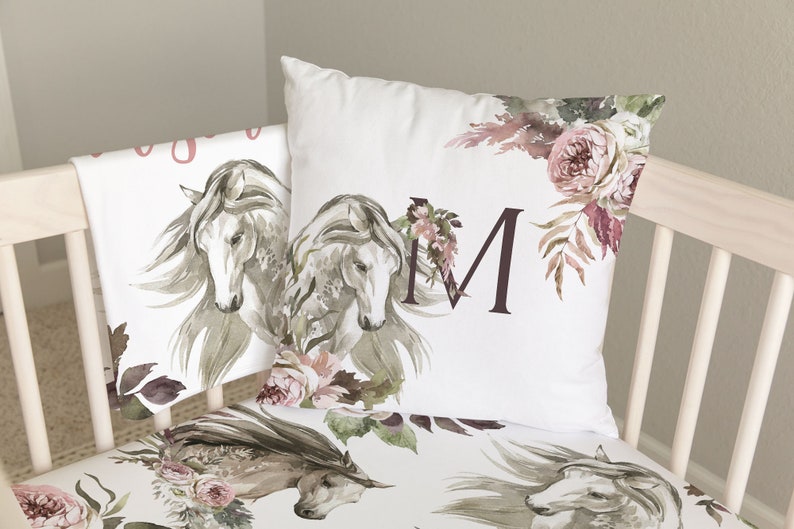 Horse Crib Bedding Crib Bedding Set Girl Horse Nursery Pink Etsy
