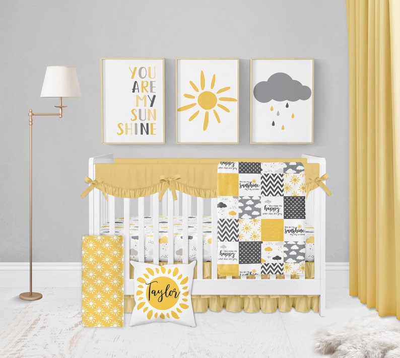 Gender Neutral Crib Bedding Set You Are My Sunshine Nursery Etsy