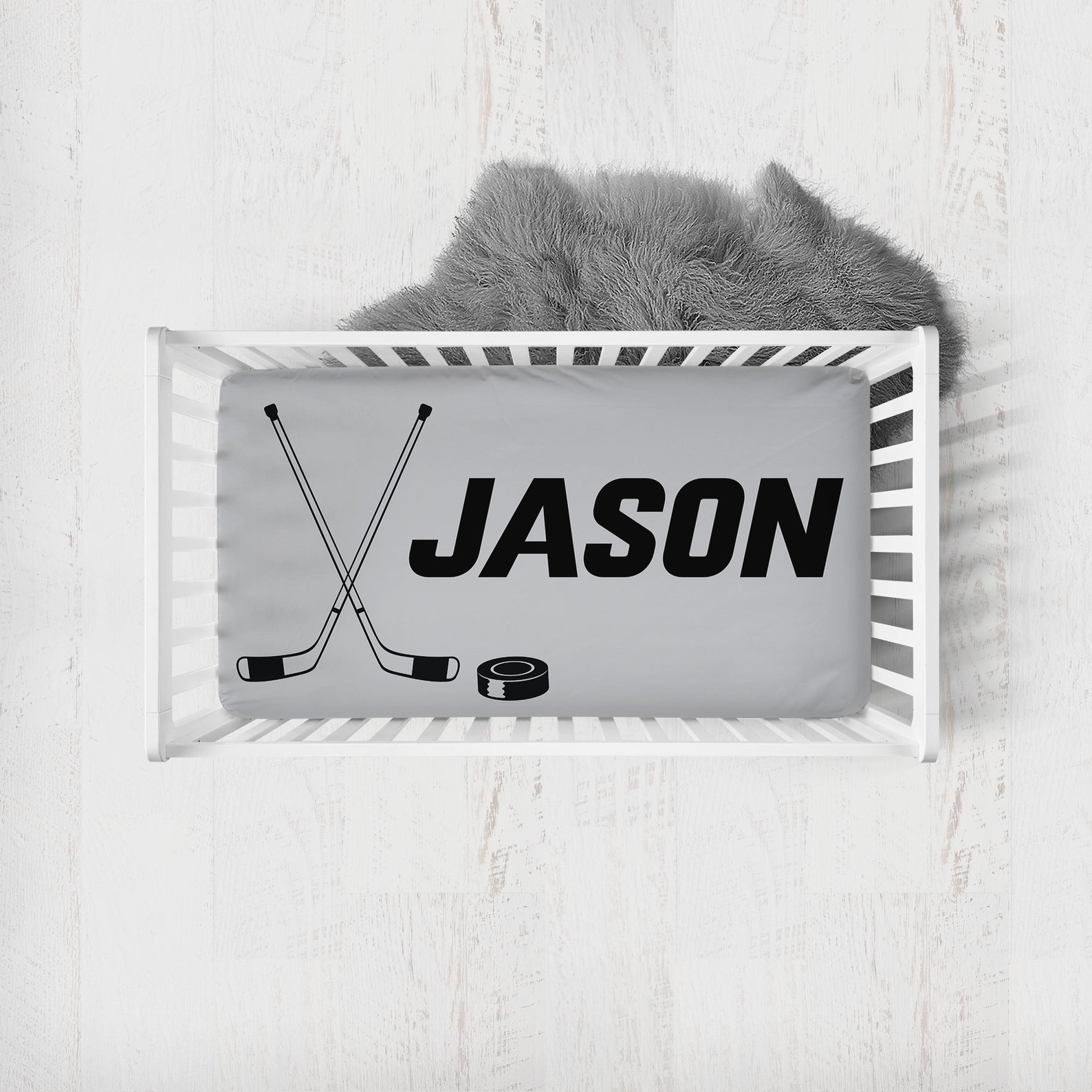 Hockey Crib Bedding Set Boy Crib Bedding Hockey Baby Etsy