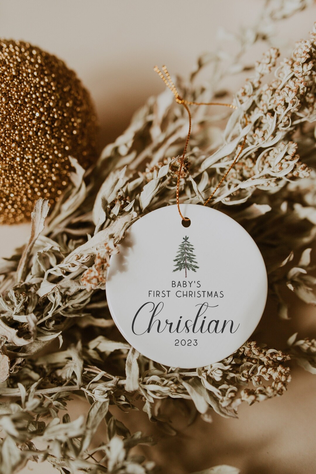 Baby First Christmas Ornament 2023, Personalized Baby Christmas