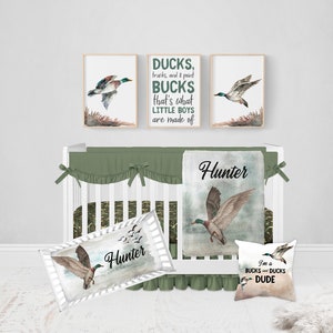 Personalized Mallard Duck Blanket, Duck Hunting Baby Blanket, Woodland Baby Blanket Duck Hunting Nursery, Baby Shower Gift Baby Name Blanket image 6
