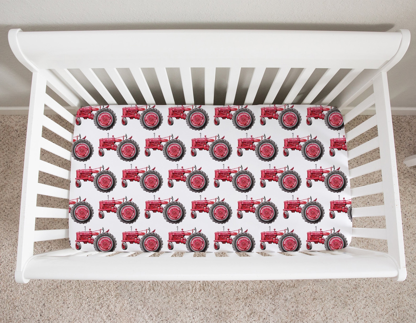 Tractor Crib Bedding Set Baby Boy Crib Bedding Set Red Etsy