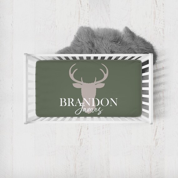 Woodland Crib Sheet Boy, Personalized Crib Sheets Boy, Woodland