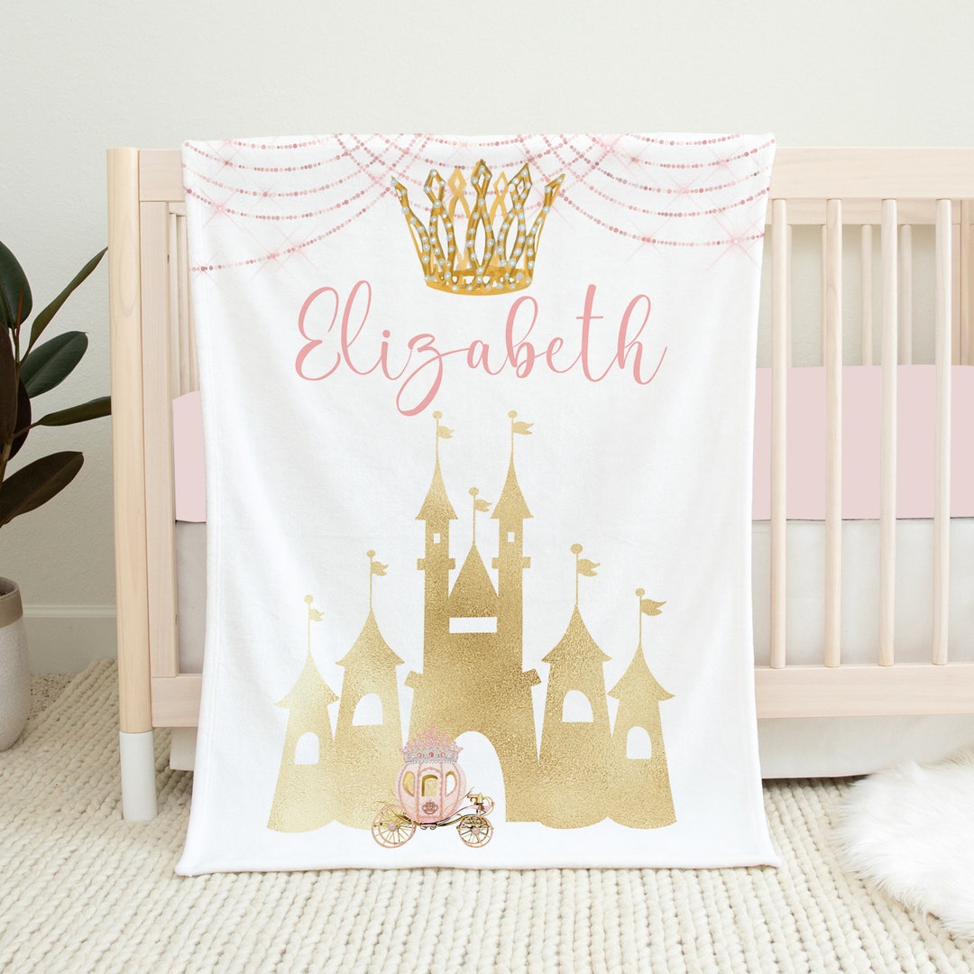 Personalized Princess Baby Blanket, Baby Girl Blanket, Pink Princess ...
