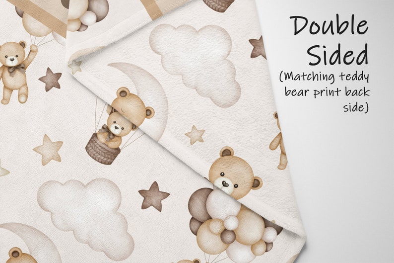 Personalized Teddy Bear Baby Blanket Teddy Bear Crib Bedding Etsy