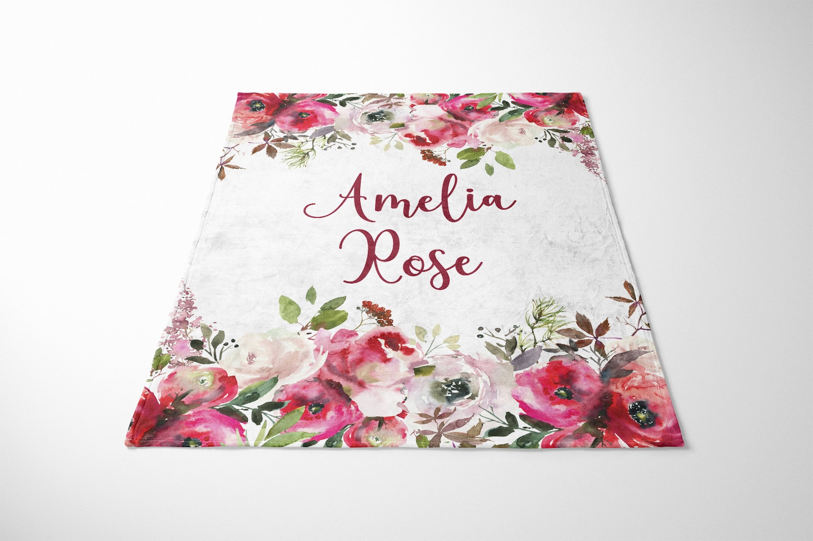 Floral Crib Bedding Set Burgundy Purple and Pink Flower Etsy