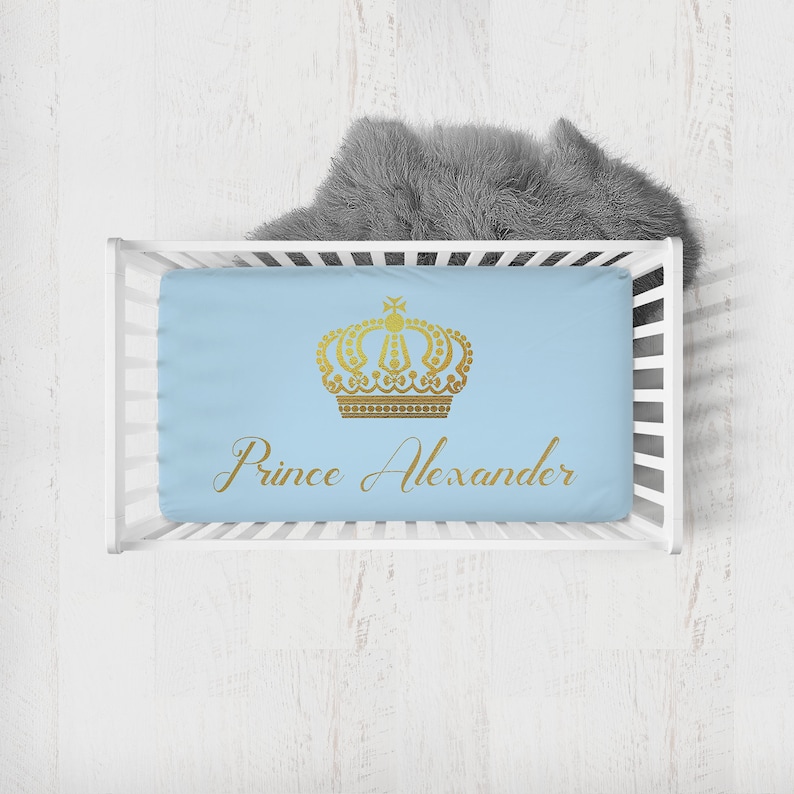 Baby Boy Crib Bedding Set Prince Crib Bedding Light Blue Etsy