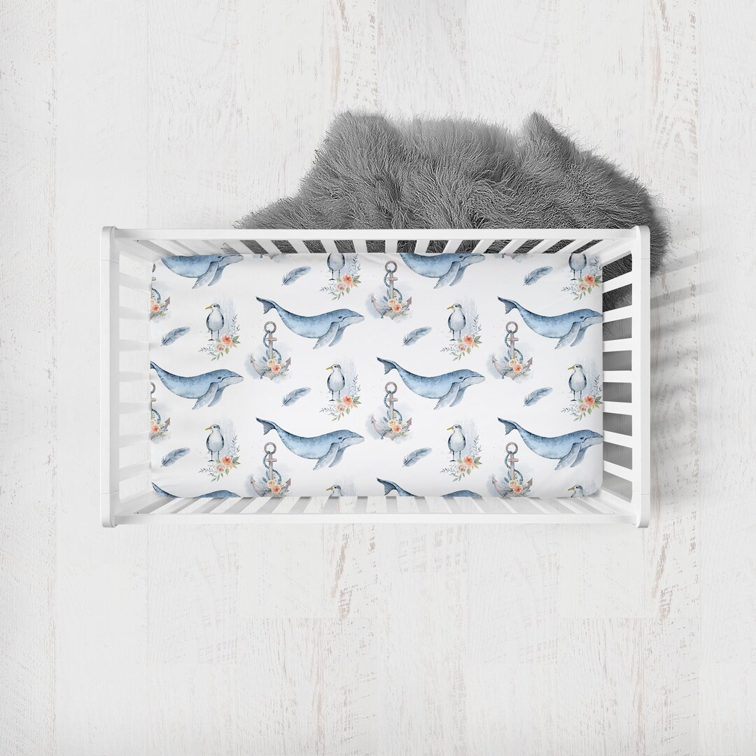 Ocean Crib Sheets Ocean Crib Bedding Ocean Nursery Crib Sheets Girl Whale Crib Sheet Beach Theme Baby Bedding Baby Girl Coastal Bedding Etsy Canada