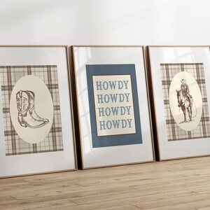 Western Nursery Wall Art Print Set, Cowboy Nursery Prints, Boy Nursery, Blue Nursery Decor, Western Boys Room Decor, Vintage Cowboy Decor image 5