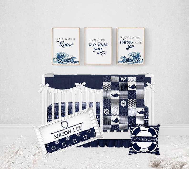 Nautical Crib Bedding Set Boy Crib Bedding Nautical Nursery Etsy