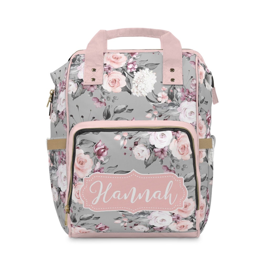 Floral Diaper Bag, Custom Diaper Bag Backpack, Girl Diaper