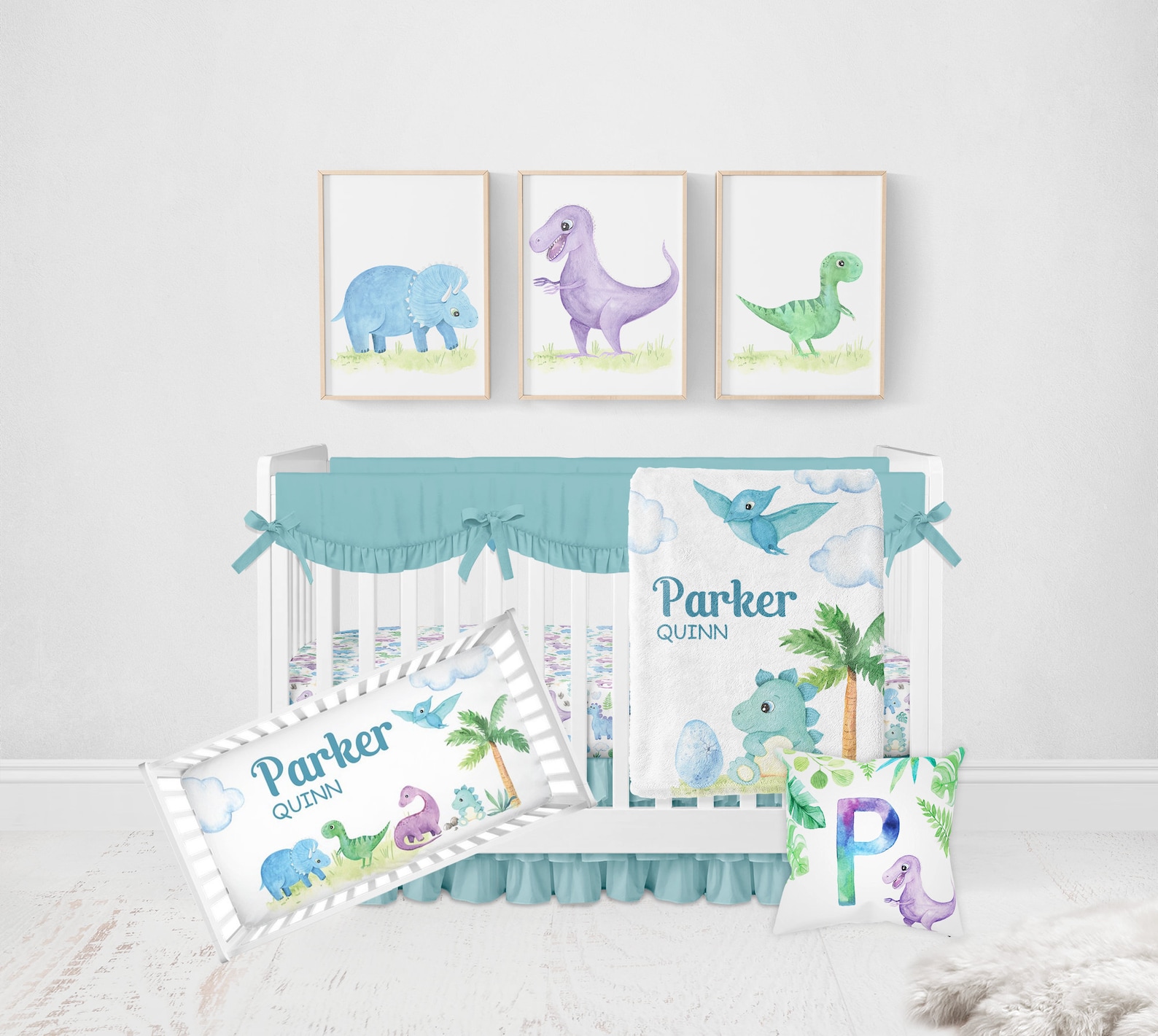 Dinosaur Crib Bedding Set Dinosaur Nursery Baby Boy Crib Etsy