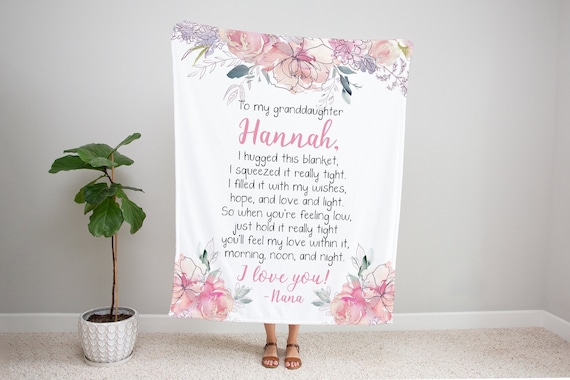 Personalized Granddaughter Blanket to My Granddaughter Christmas Gift Granddaughter Granddaughter Gift Pink and Purple Floral for Kids Etsy Canada