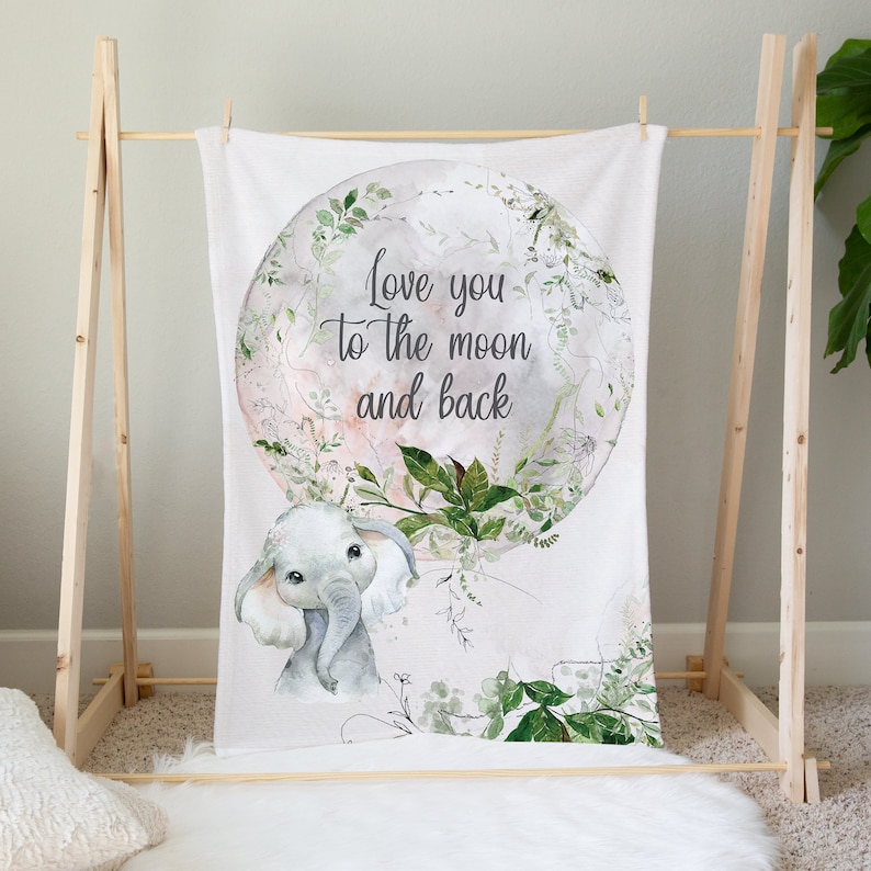 Moon Crib Bedding Love You to the Moon and Back Elephant Etsy
