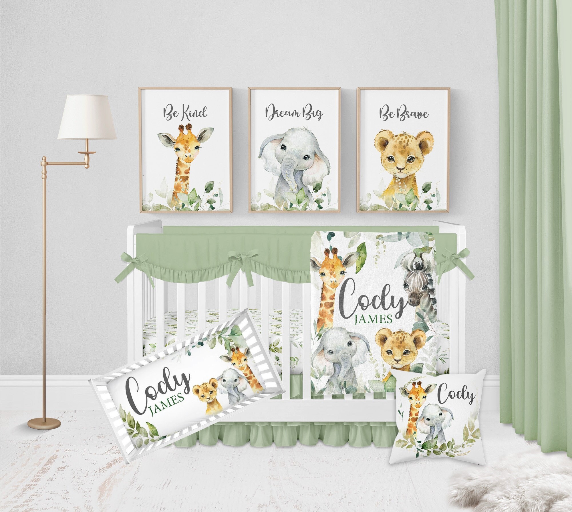 Safari Nursery Bedding Set, Baby Boy Crib Bedding, Safari Crib Bedding