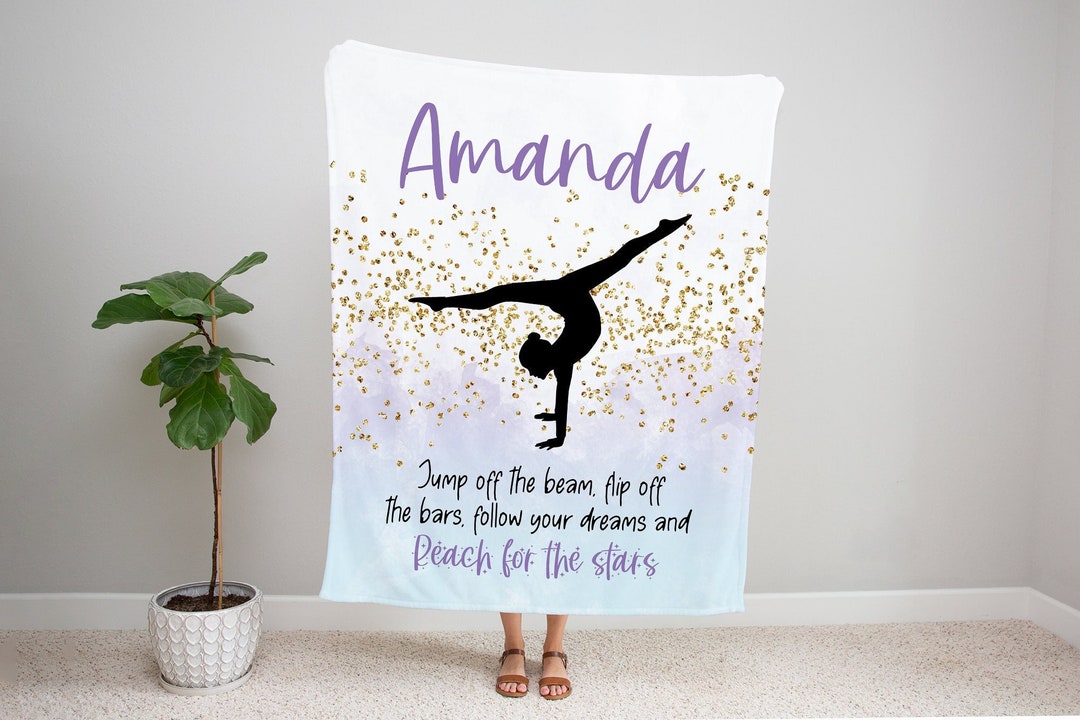feelingyou Coperta da letto per giocatrice di ginnastica, per bambini, ragazze, amanti della ginnastica, morbida e leggera, in pile, ideale come regalo per letto, sedia, ufficio, divano (coperta 127 x