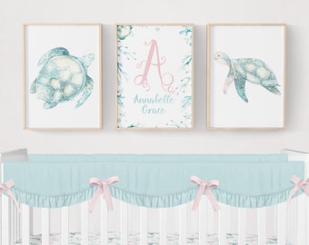 sea turtle crib bedding