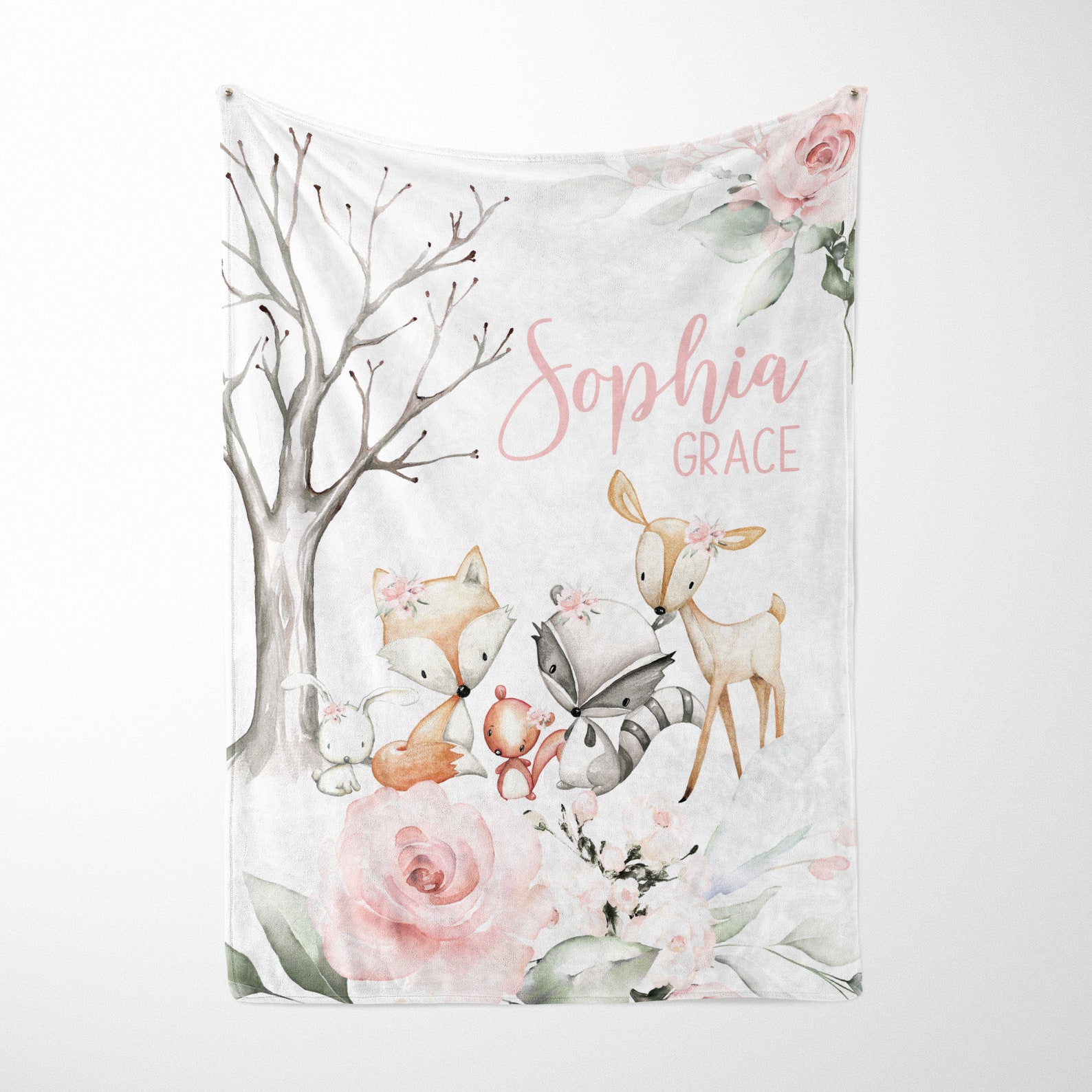 MINI Crib Bedding Set Baby Girl Woodland Crib Bedding Set Etsy