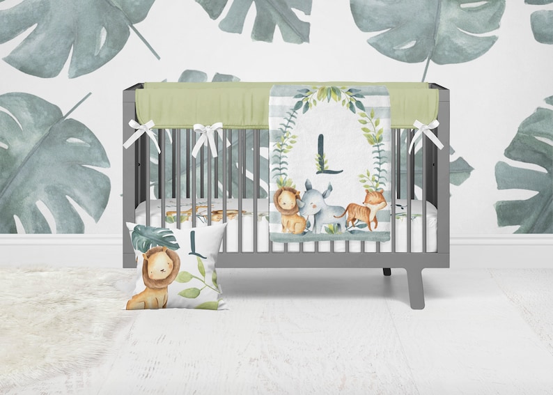 Safari Crib Bedding Set Personalized Crib Bedding Safari Etsy