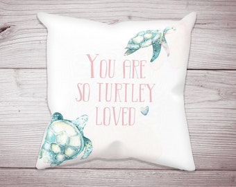 Sea Turtle Nursery Pillow, Sea Turtle Nursery, Ocean Nursery, Baby Girl Coastal Bedding, Sea Turtle Pillow, Ocean Nursery Decor, Underwater