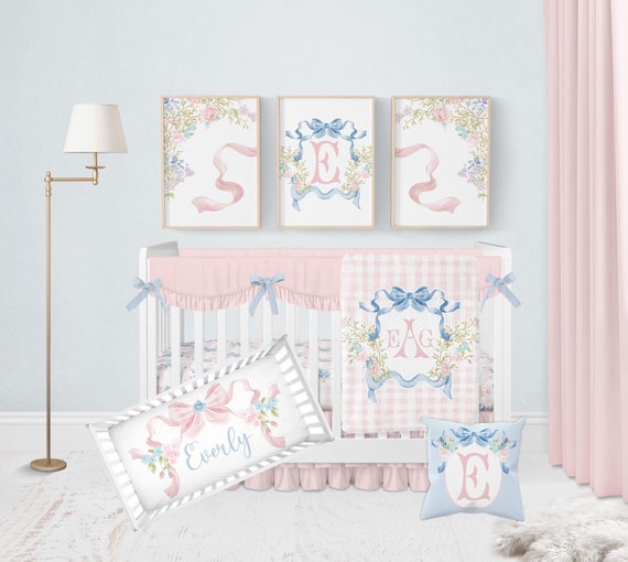 Pink and blue crib bedding hotsell