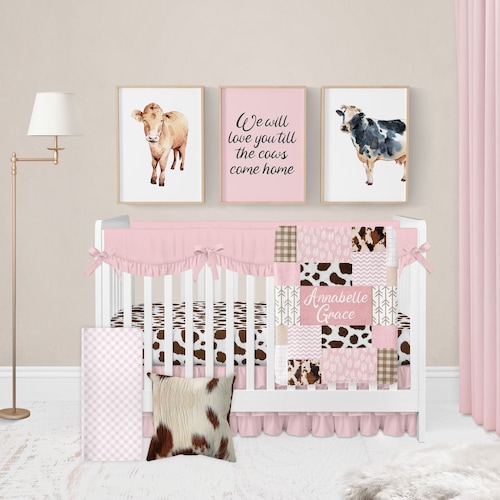 Baby Girl Crib Bedding Set Farmhouse Nursery Bedding Farm Etsy