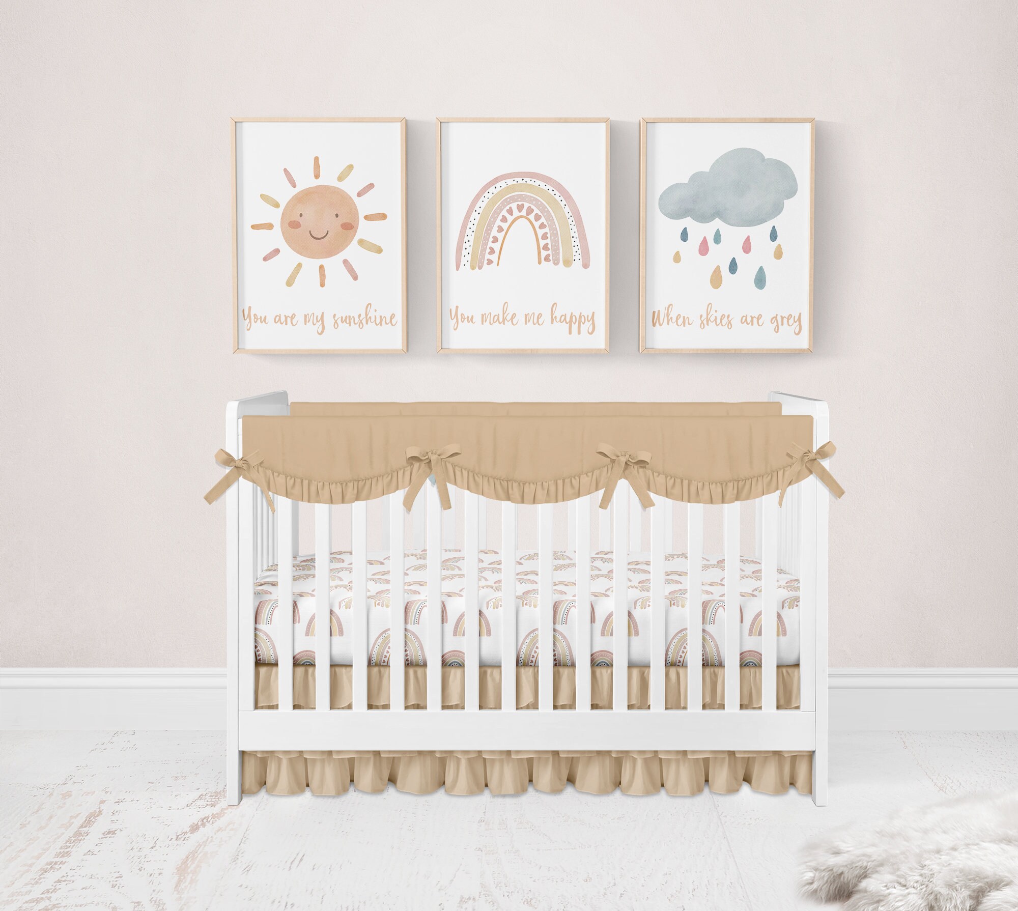 Rainbow Nursery Wall Art, You Are My Sunshine, Set of 3 Prints, Rainbow ...