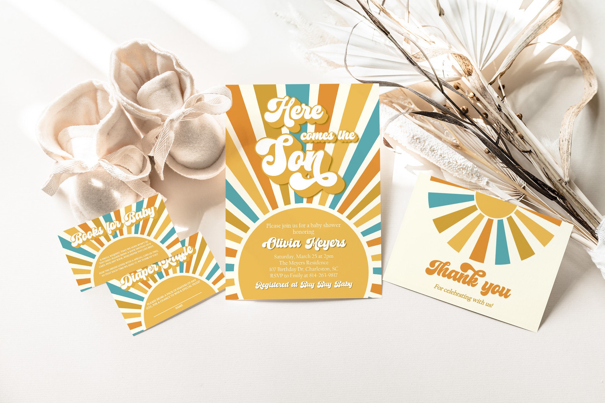 Carte Da Gioco Per Baby Shower Sunshine – 30 Pezzi, Formato 12,7x17,8 Cm, Design Sole Ad Acquerello, Gioco Rivelazione Genere