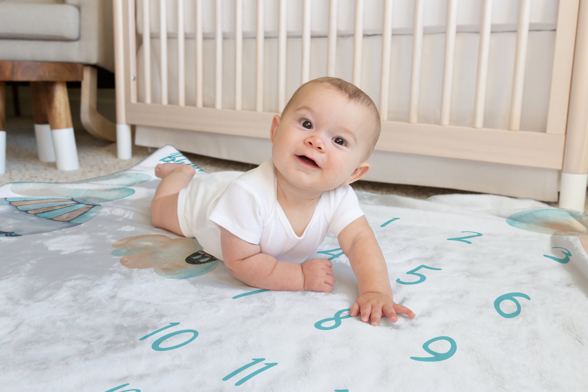 Hot Air Balloon Baby Milestone Blanket, Baby Boy Milestone Blanket ...