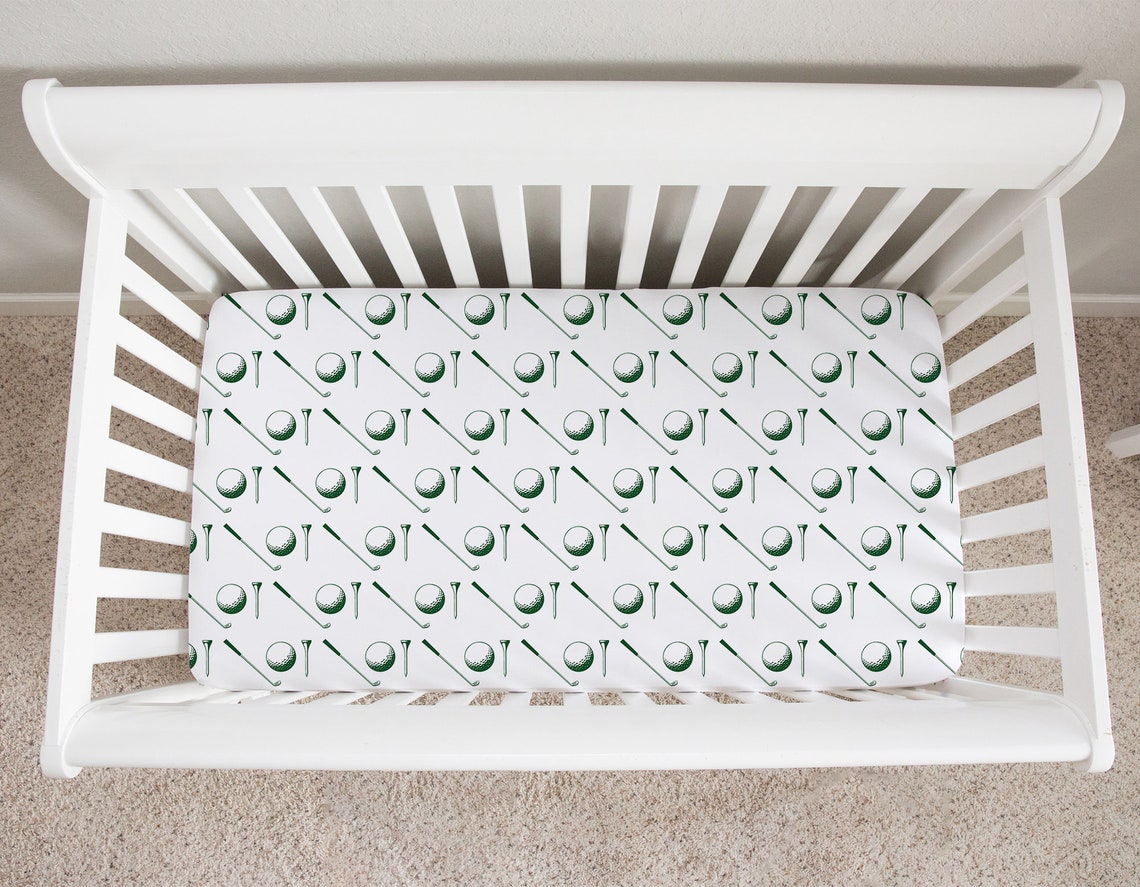 Golf Crib Sheet Golfing Crib Sheet Golf Nursery Golf Crib Etsy