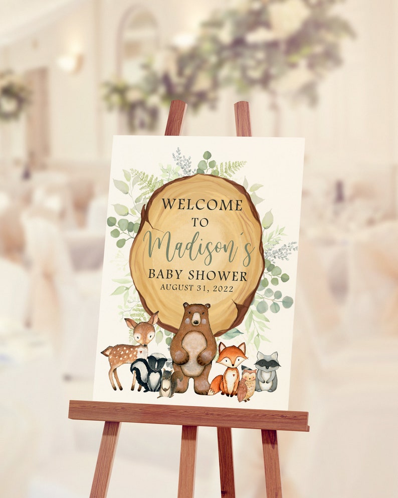 Woodland Baby Shower Sign Woodland Baby Shower Sign Etsy